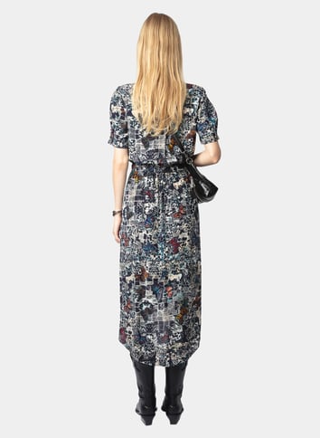 Robe midi imprimée à manches courtes ZADIG&VOLTAIRE Bleu